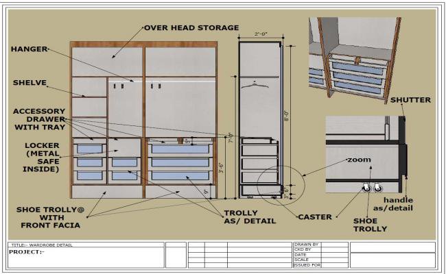 650x400 wardrobe detail and designwardrobe detail drawing pdf - Wardrobe With Drawings