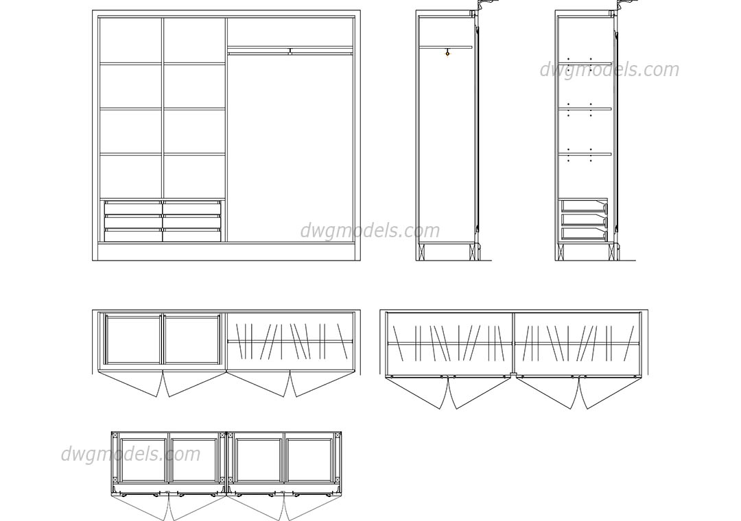 1080x760 wardrobe details dwg, free cad blocks download - Wardrobe With Drawings
