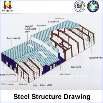 350x350 factory steel structure warehouse drawing - Warehouse Drawing