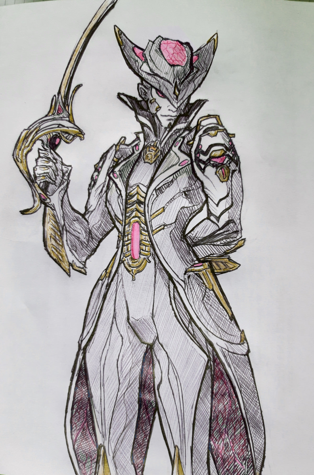 1200x1816 july - Warlock Drawing