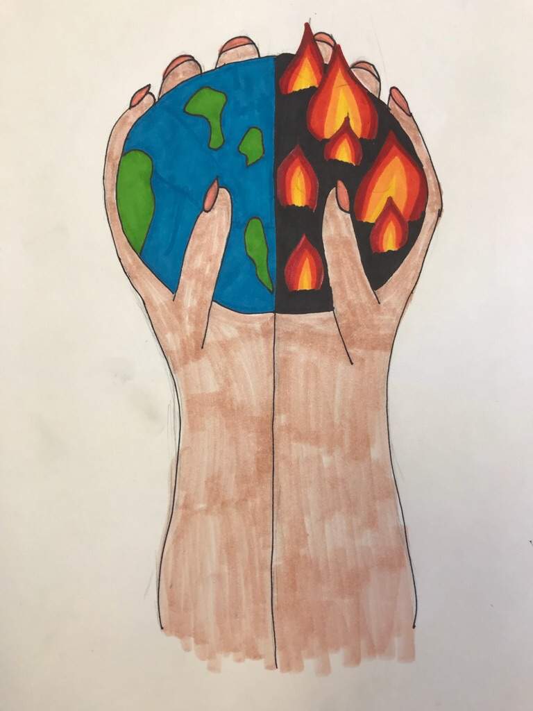 768x1024 Global Warming Drawing Art Amino - Warming Drawing