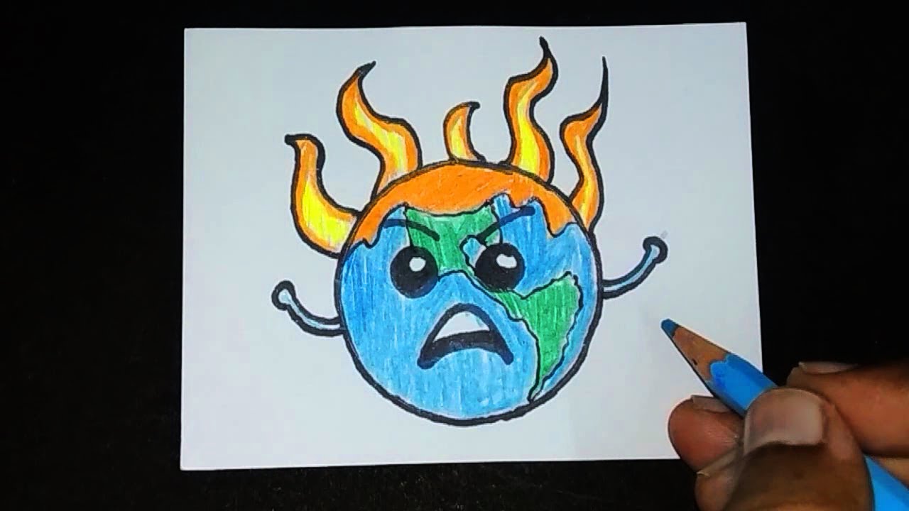 1280x720 global warming drawing save earth drawing save environment - Warming Drawing