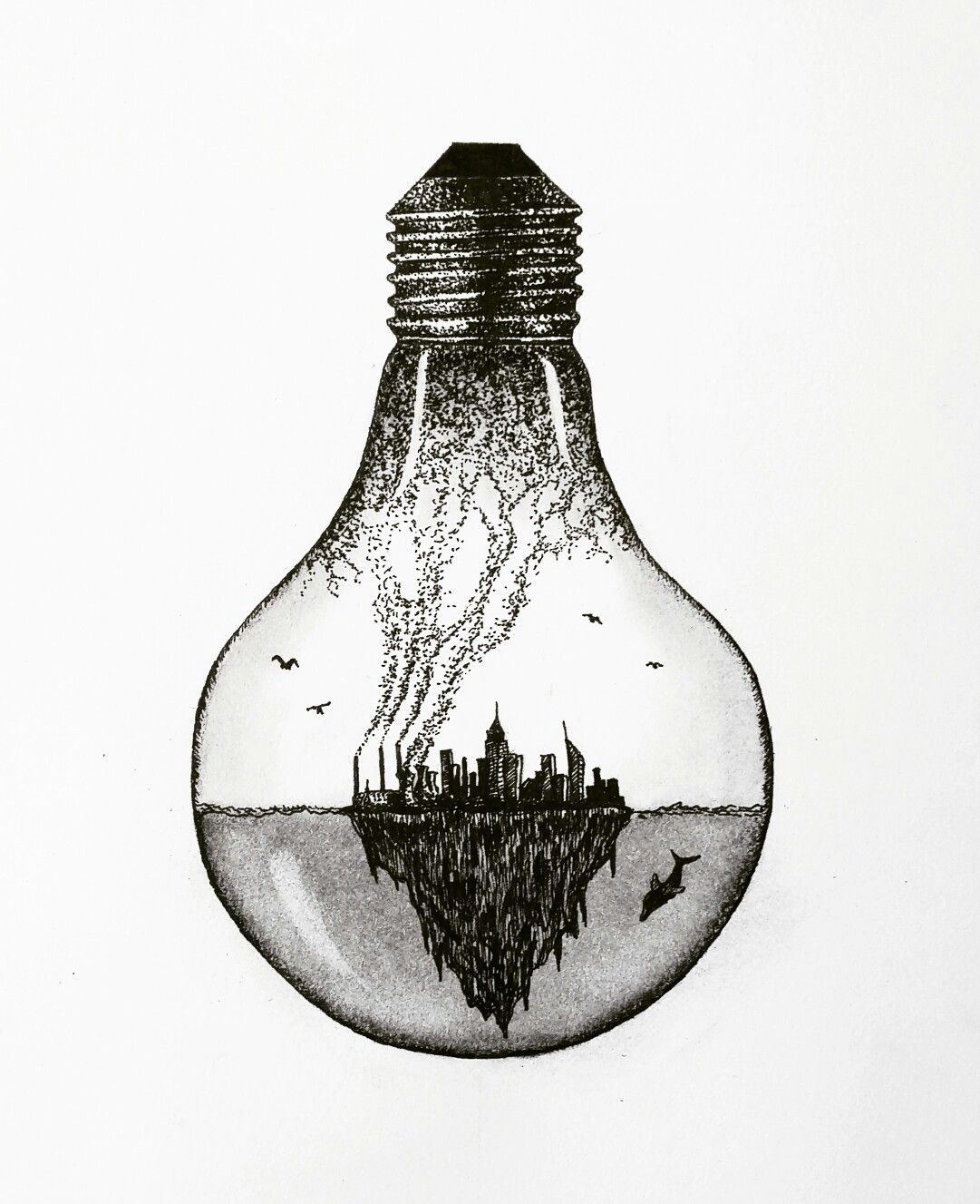 1081x1327 Pen And Ink Drawing Global Warming In Art, Ink - Warming Drawing