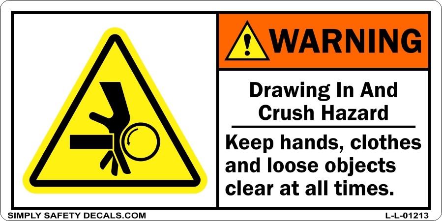899x450 Warning Drawing Incrush Hazard Label Sku L L - Warning Drawing