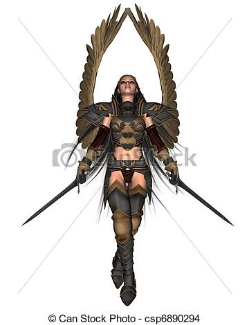 360x470 Battle Angel Female Warrior Angel Dressed For Battle - Warrior Angel Drawing