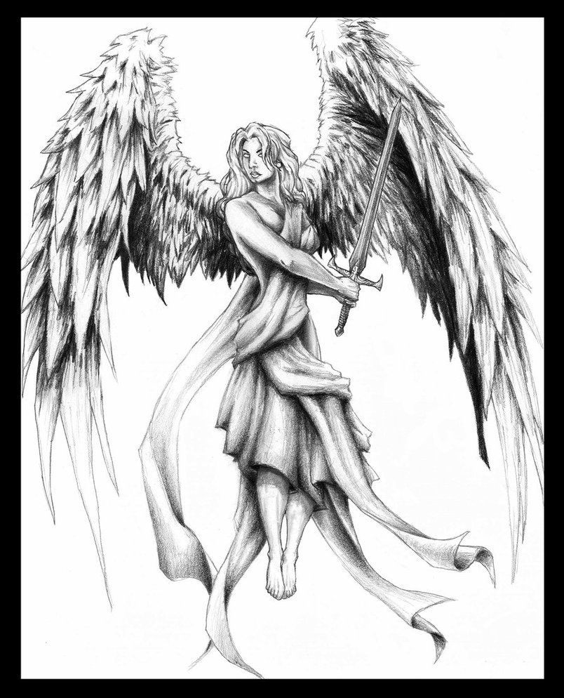 804x994 Female Warrior Angel - Warrior Angel Drawing