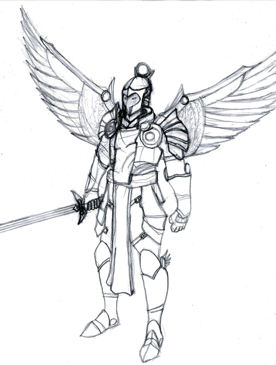 Warrior Angel Drawing at PaintingValley.com | Explore collection of ...