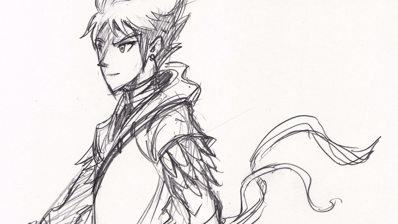 1280x720 Drawing Time Lapse Dragonscale Warrior - Warrior Drawing