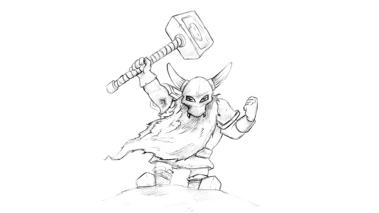 1280x720 How To Draw A Dwarf Warrior - Warrior Drawing