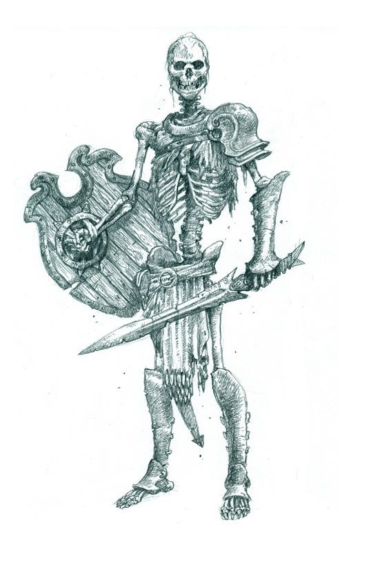 535x816 How To Draw Fearsome Skeleton Warriors Itattoos Skeleton - Warrior Drawing