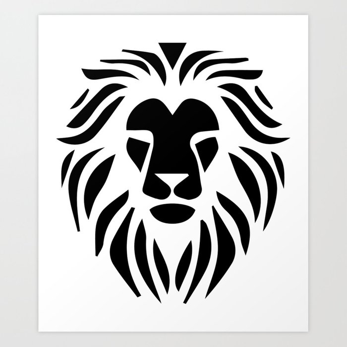 700x700 Lion Warrior Drawing Black T Shirt Art Print - Warrior Drawing