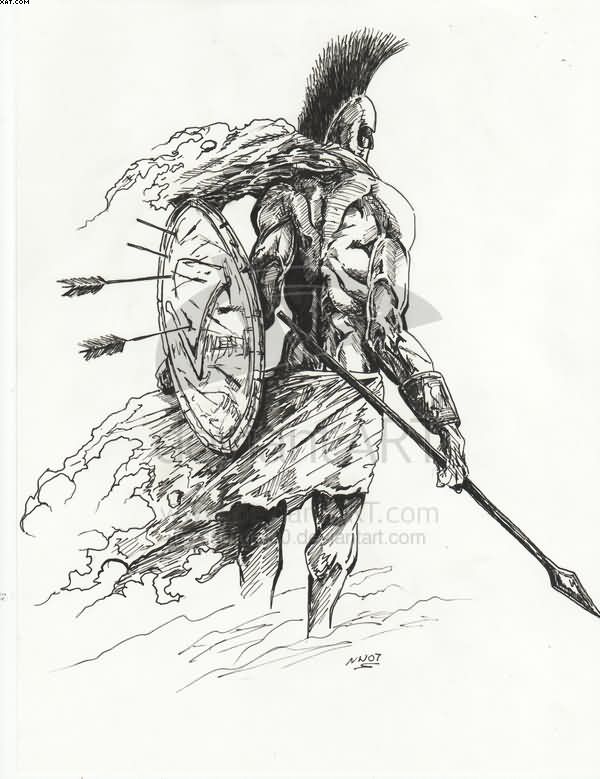 600x779 New Spartan Warrior Tattoo Drawing Tattoo Ideas - Warrior Drawing