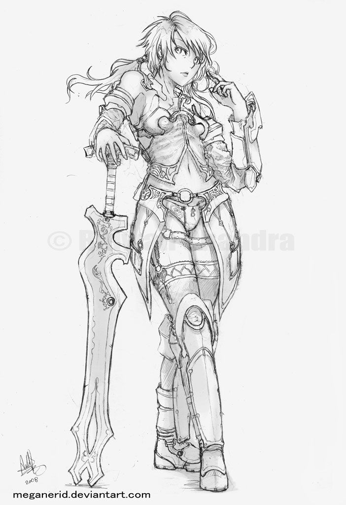 702x1024 Female Warrior Yuki - Warrior Girl Drawing