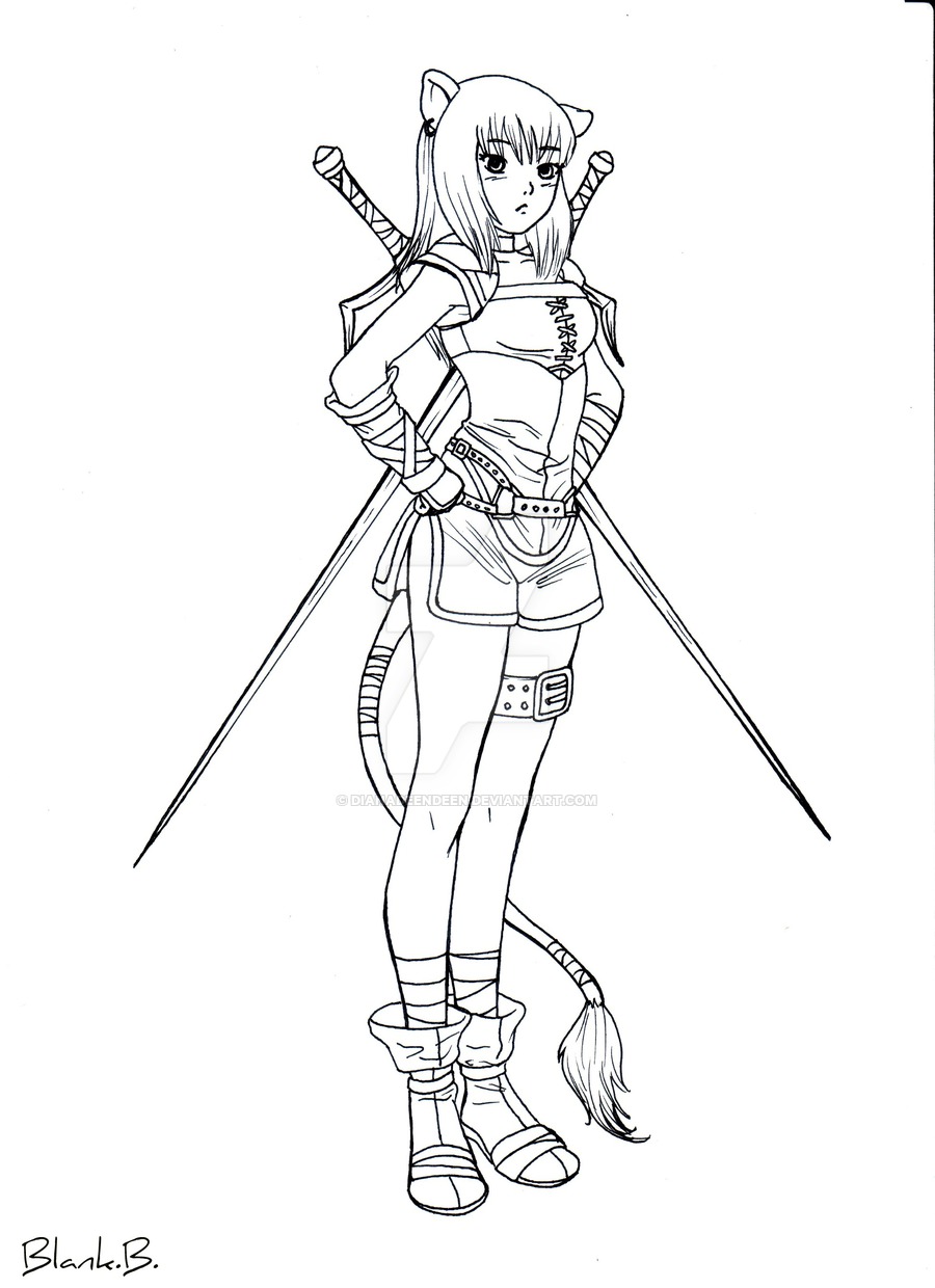 900x1240 Lion Warrior Girl - Warrior Girl Drawing