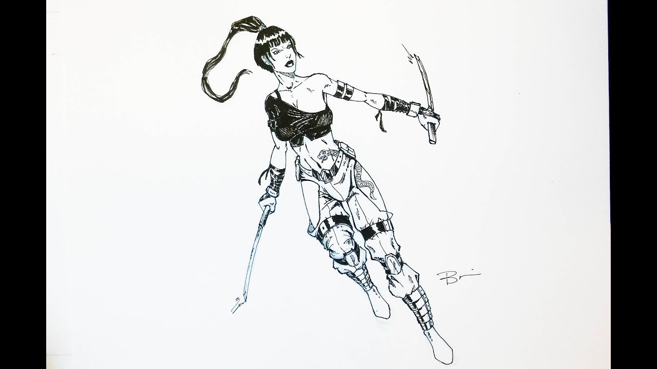 1280x720 Ninja Girl Warrior Speed Drawing - Warrior Girl Drawing