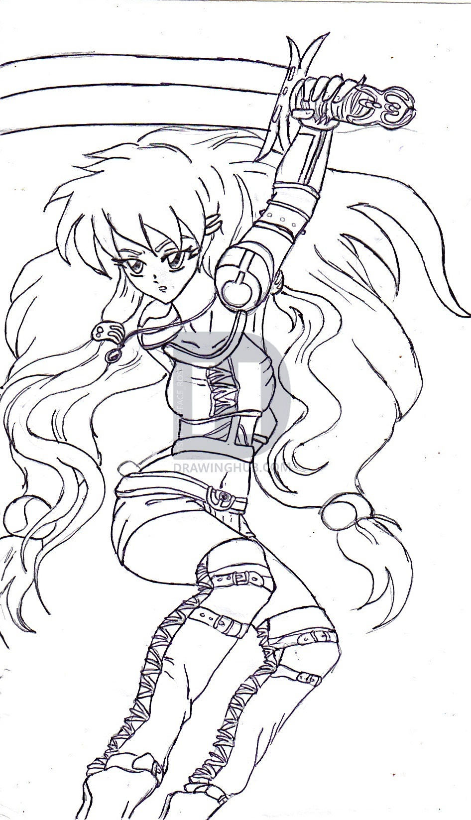 946x1647 Warrior Girl Drawing - Warrior Girl Drawing