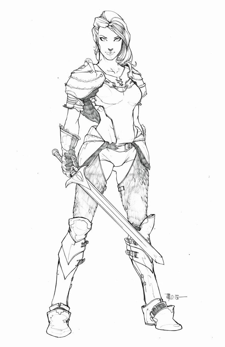 719x1111 Warrior Princess - Warrior Girl Drawing