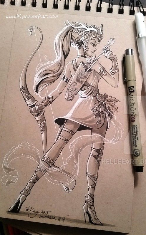 496x800 Warrior Girl Drawing In Pen Blehh Art, Drawings, Illustration Art - Warrior Girl Drawing