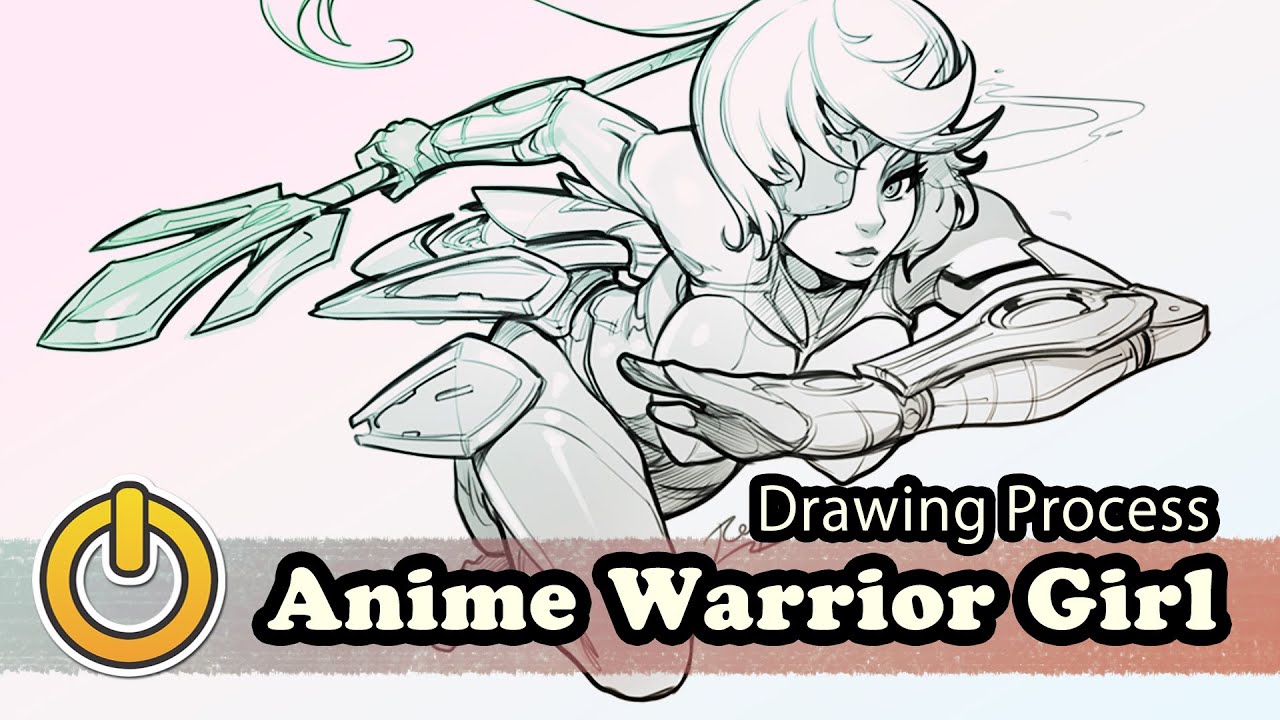 1280x720 Anime Warrior Girl Drawing Process - Warrior Girl Drawing