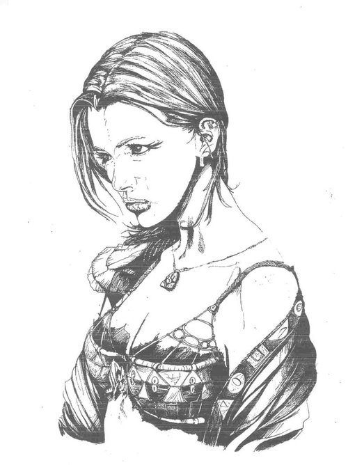 500x668 The Warrior Woman Celtic - Warrior Woman Drawing