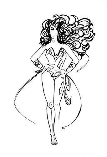 342x500 wonder woman print, birthday, female strength, super - Warrior Woman Drawing