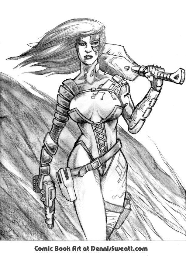 612x842 dennis m sweatt comic book creations and design! warrior woman - Warrior Woman Drawing