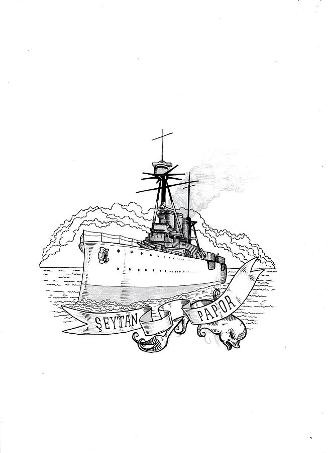 653x900 the devils warship drawing - Warship Drawing