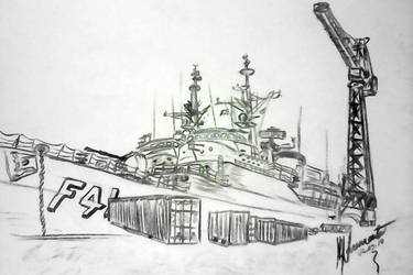 375x250 defensive frigate the goddless drawing - Warship Drawing