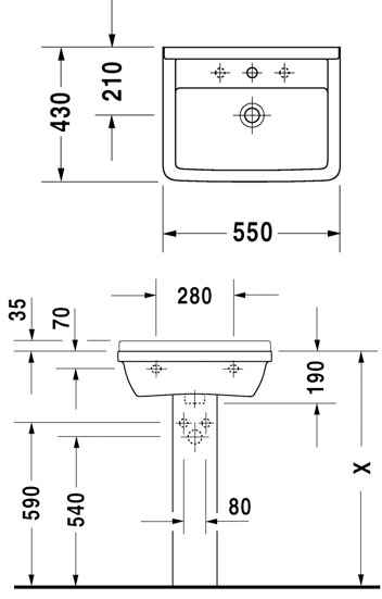 352x551  - Wash Basin Drawing