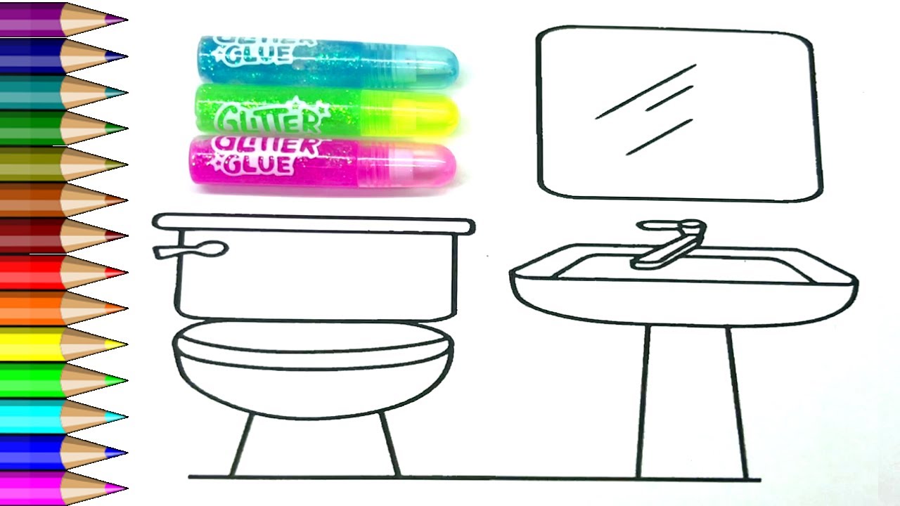 1280x720 learn colors for children washbasin drawing coloring - Wash Basin Drawing