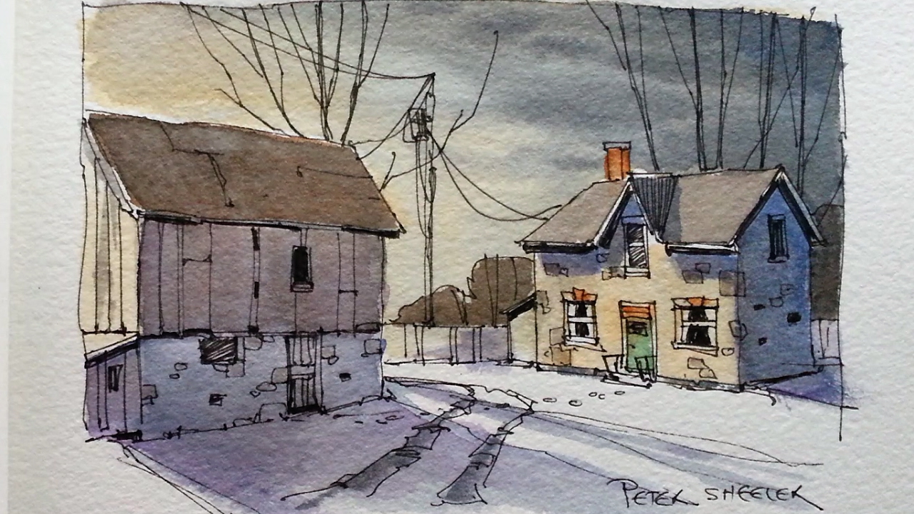 1280x720 Draw And Paint A Farm - Wash Drawing
