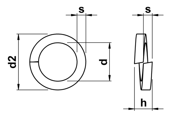 550x378 Spring Washer - Washer Drawing