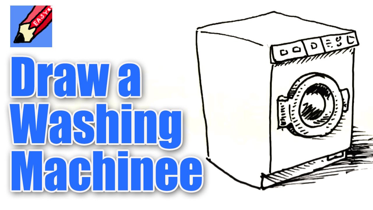 1280x720 How To Draw A Washing Machine Real Easy - Washing Machine Drawing