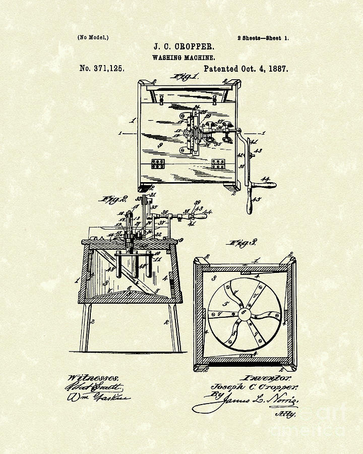 720x900 Washing Machine Patent Art Drawing - Washing Machine Drawing