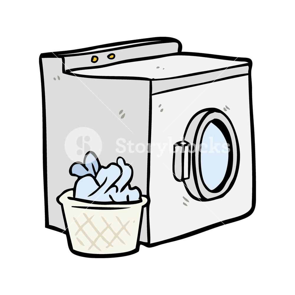 1000x1000 cartoon washing machine and laundry royalty free stock image - Washing Machine Drawing