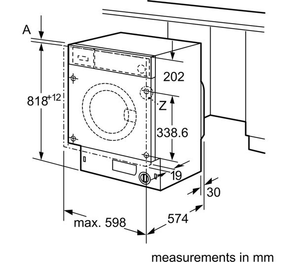 600x532 buy bosch serie integrated kg spin washing - Washing Machine Drawing