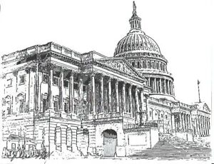 300x230 Capitol Washington Dc Drawing Ebay - Washington Dc Drawing