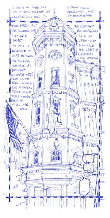 375x743 Demonet Building In Washington, D C Drawing - Washington Dc Drawing
