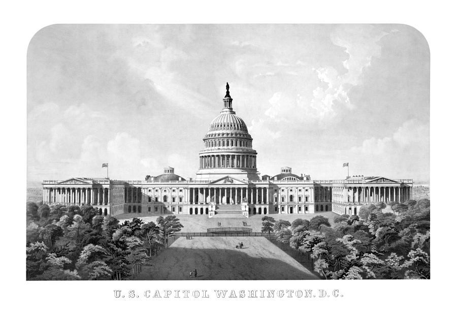 900x620 Us Capitol Building - Washington Dc Drawing