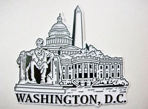600x443 Washington D C Black White Collage Fridge Magnet Design - Washington Dc Drawing
