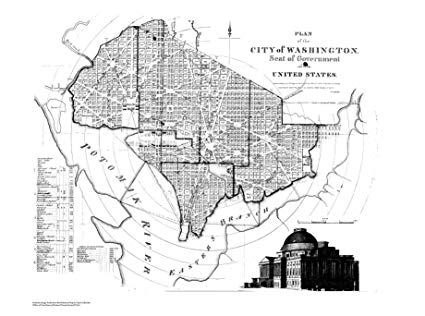 425x316 X Inch Us Old Nautical Map Drawing Chart Map - Washington Dc Drawing