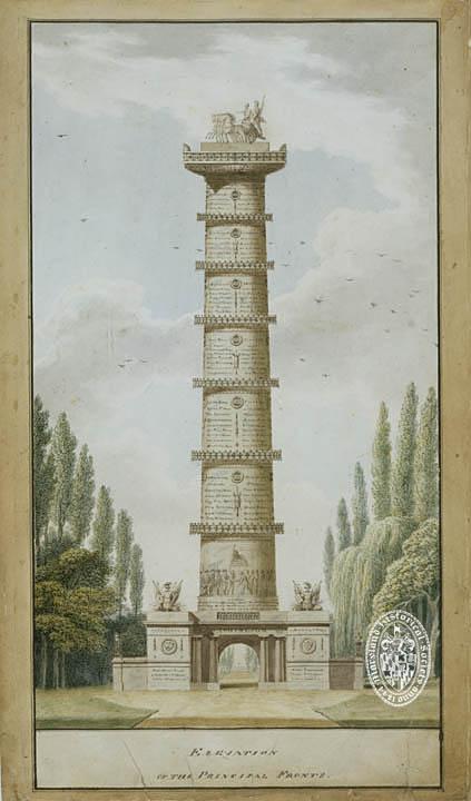 423x720 washington monument, elevation of front maryland historical society - Washington Monument Drawing