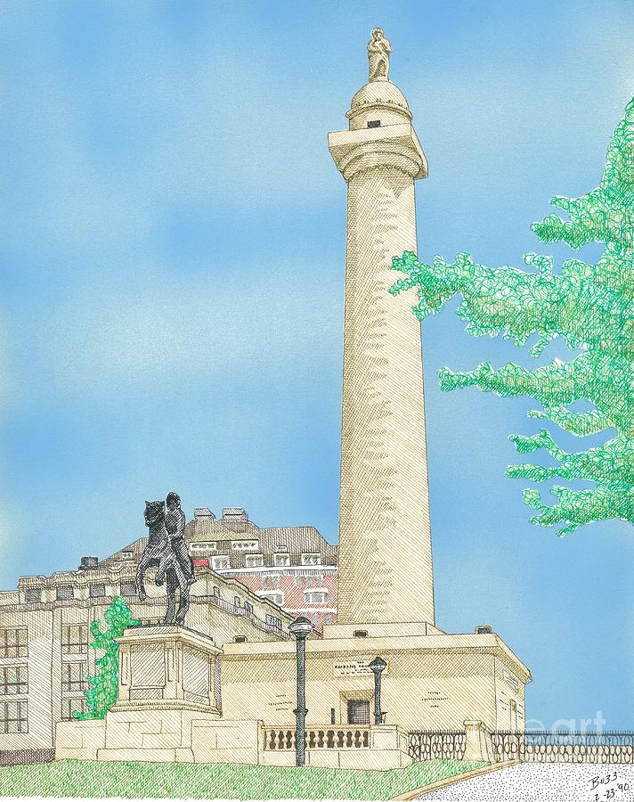 712x900 washington monument in baltimore drawing - Washington Monument Drawing