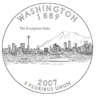 395x400 Washington State Coin Images Photo Gallery - Washington State Drawing