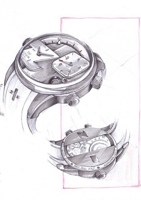 455x646 Discover The New Chair In Watch Design Head - Watch Design Drawing