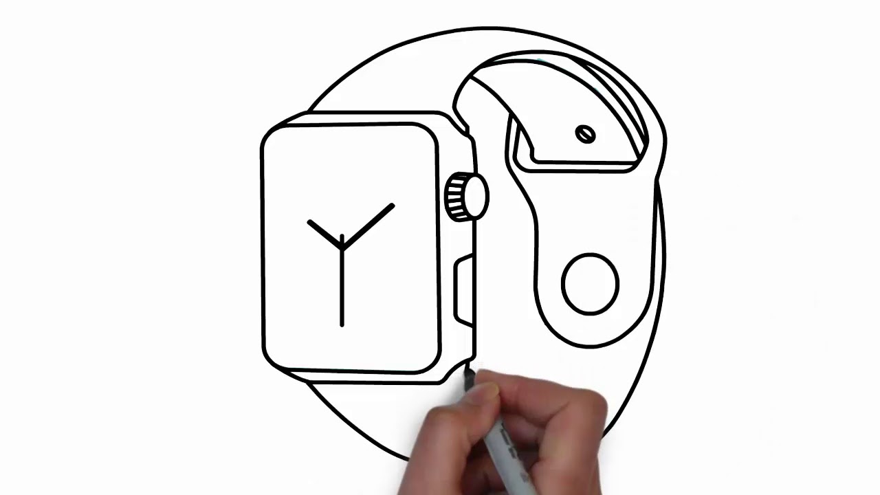 1280x720 How To Draw Watch How To Draw A Clock Smart Watch - Watch Drawing