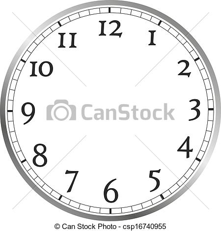 450x470 Large Watch Face With Numerals, Without Watch Hands - Watch Drawing