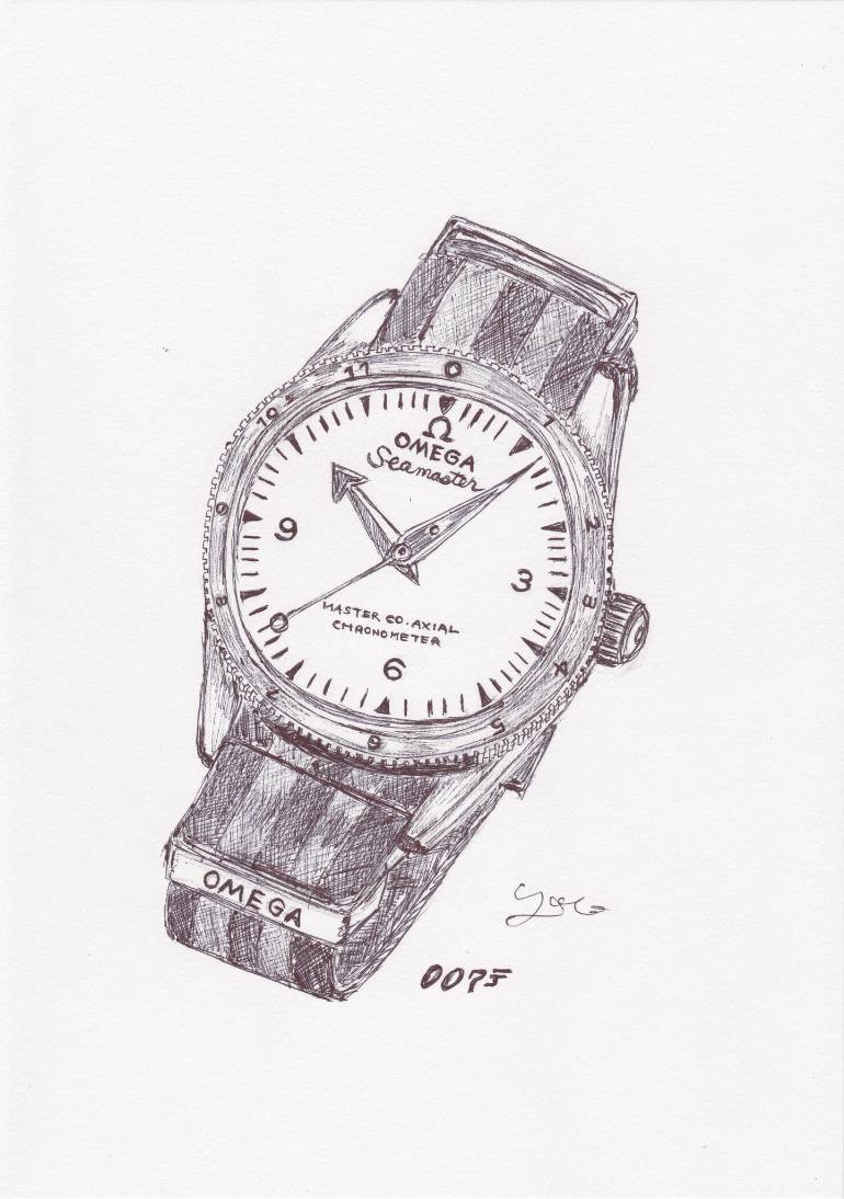 770x1094 Ballpen Omega Watch Drawing - Watch Drawing