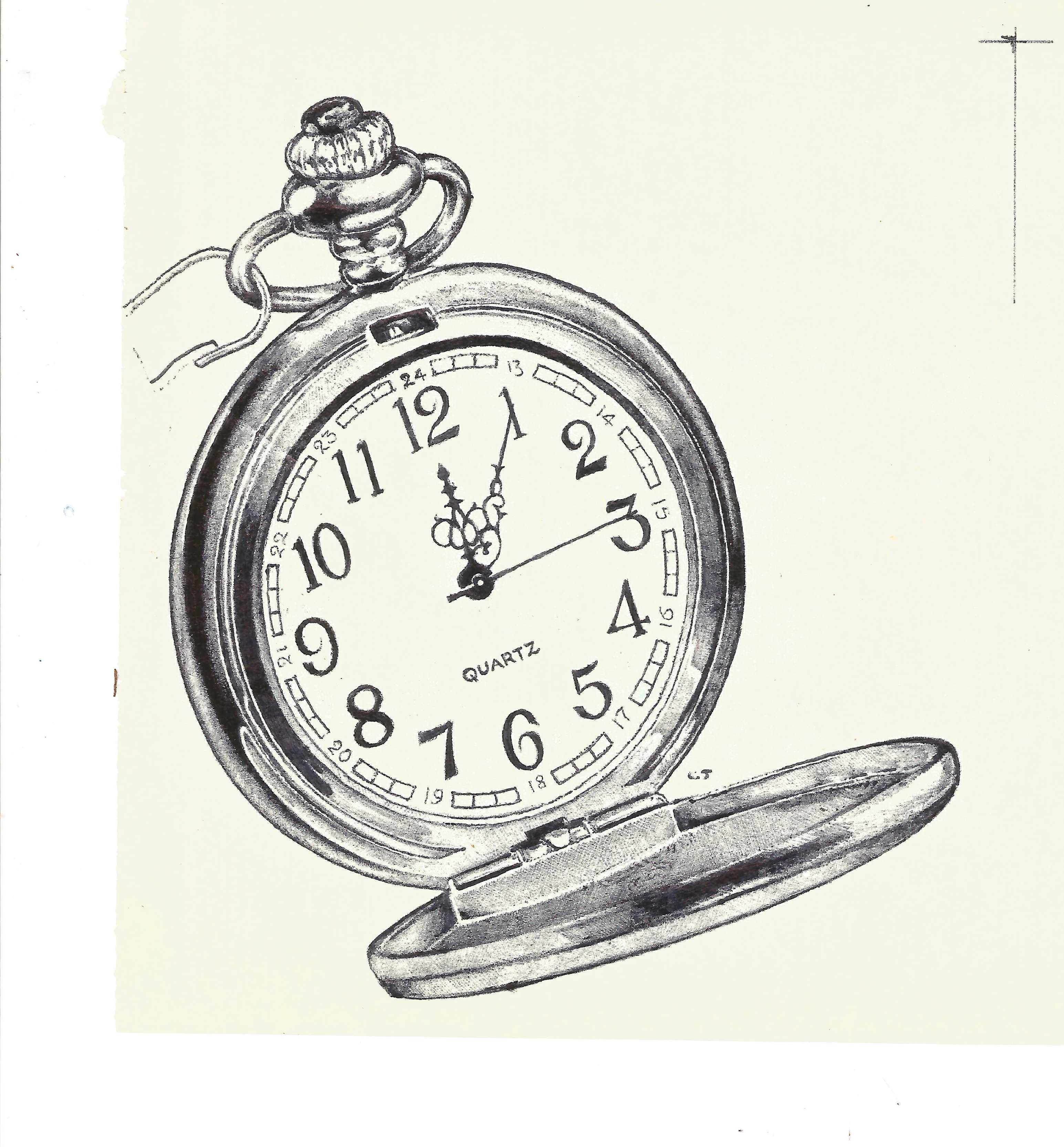 3090x3330 Pocket Watch Drawing Exercise, How Did I Do Idap - Watch Drawing