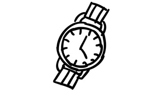 320x180 Rist Watch Line Drawing Illustration Animation Trasnparent - Watch Drawing